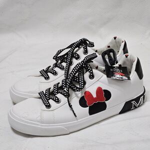 NWT Disney Ground Up Minnie Mouse Women’s 8.5 Embroidered Sneakers White Black